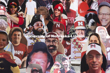 More than 6,000 corrugated plastic cutouts fill the lower level of east stadium, the tunnel walk, an