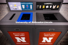 The Office of Sustainability is installing the new recycling stations in eight pilot buildings on al