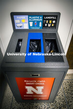 The Office of Sustainability installed the new recycling stations. City Campus. December 2, 2020. 