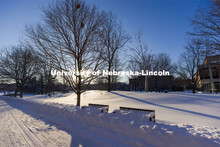 Students met the first day of classes for spring semester with the campus covered in deep snow after