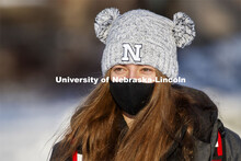 Kerrigan Myers walks to class. Students met the first day of classes for spring semester with the ca