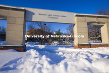 Students met the first day of classes for spring semester with the campus covered in deep snow after