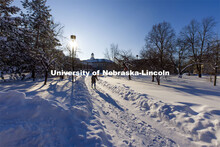 Students met the first day of classes for spring semester with the campus covered in deep snow after
