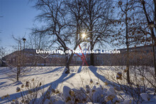 Students met the first day of classes for spring semester with the campus covered in deep snow after
