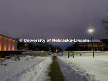 After a record-setting snowfall, the paths are cleared for the student's first day back. Snow in Jan