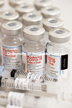 Syringes and vials of Moderna COVID-19 Vaccine. University Health Center and UNMC College of Nursing