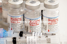 Syringes and vials of Moderna COVID-19 Vaccine. University Health Center and UNMC College of Nursing