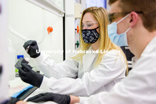 Morgan Schake, graduate student in biosystems engineering, mentors T.J. Ripperda, junior in biosyste