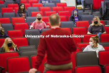 Chancellor Ronnie Green talks with the Chancellor’s Leadership class Thursday in the Nebraska Unio