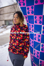 Nebraska's Da'Von George, a graphic design major in the Hixson-Lied College of Fine and Performing A