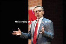 Chancellor Ronnie Green delivered the 2021 State of Our University address in the Lied Center for Pe