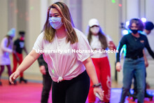 Students skate during the Club 80 Roller Skating Event in the Nebraska Union Ballroom on Friday, Feb