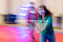 Students skate during the Club 80 Roller Skating Event in the Nebraska Union Ballroom on Friday, Feb