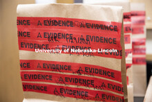 Evidence is collected and placed in evidence bags. Forensic Science 485 is the capstone for the seni