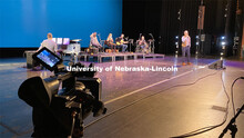 An off-stage view shows one of the five cameras used by the Lied Center for Performing Arts to lives