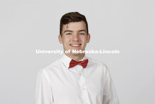 Studio portrait of Jared DeHaan, NSE Orientation Leader. April 7, 2021. 
