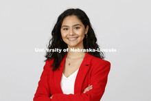 Studio portrait of Sophia Deras, NSE Orientation Leader. April 7, 2021. 