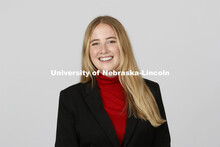 Studio portrait of Rebekah Hitz, NSE Orientation Leader. April 7, 2021. 