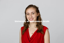 Studio portrait of Emma Krab, NSE Orientation Leader. April 7, 2021. 