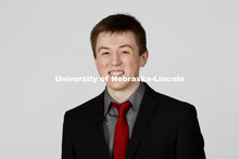 Studio portrait of Jake Schmitt, NSE Orientation Leader. April 7, 2021. 