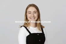 Studio portrait of Elizabeth Valerio-Boster, NSE Orientation Leader. April 7, 2021. 