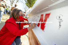 Topping out ceremony for the new construction atop the demolished Mabel Lee Hall. April 9, 2021. 