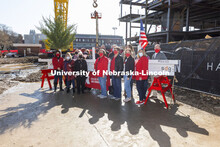 Topping out ceremony for the new construction atop the demolished Mabel Lee Hall. April 9, 2021. 
