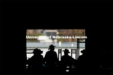 Cowboys wait for the start of the Nebraska Cornhusker College Rodeo at the Lancaster Event Center. A