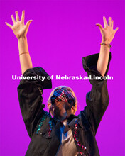 A University of Nebraska-Lincoln dance student performs a dance routine during a dress rehearsal of 