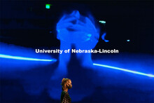 University of Nebraska-Lincoln Dancer Isabella Meier performs a dance routine during a dress rehears