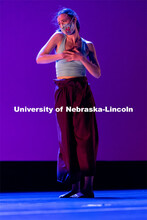 A University of Nebraska-Lincoln dance student performs a dance routine during a dress rehearsal of 