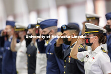 Chancellor Ronnie Green presided over the ROTC Joint Service Chancellor’s Review Thursday afternoo
