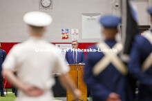 Chancellor Ronnie Green presided over the ROTC Joint Service Chancellor’s Review Thursday afternoo