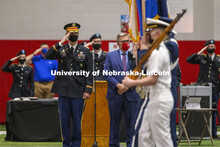 Chancellor Ronnie Green presided over the ROTC Joint Service Chancellor’s Review Thursday afternoo