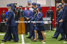 Chancellor Ronnie Green presided over the ROTC Joint Service Chancellor’s Review Thursday afternoo