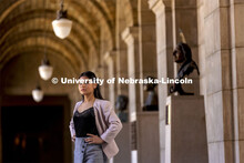 Andrea Trejo Hernandez, a double major in Psychology and Political Science, is pictured in the Nebra