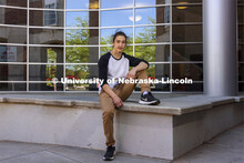 Samuel Farmer, a psychology major, photographed for an ASEM recruitment story. May 4, 2021. 
