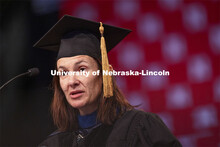 Professor Jennifer Clarke delivers her commencement address “The Power of Perspective.” Graduate
