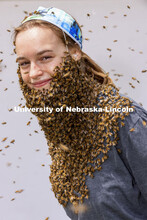 Bee beards in Judy Wu-Smart’s UNL Bee Lab. The lab took an afternoon away from bee keeping to have