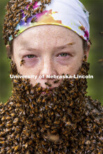 Bee beards in Judy Wu-Smart’s UNL Bee Lab. The lab took an afternoon away from bee keeping to have