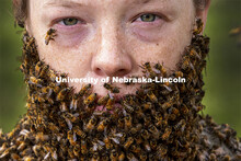 Bee beards in Judy Wu-Smart’s UNL Bee Lab. The lab took an afternoon away from bee keeping to have