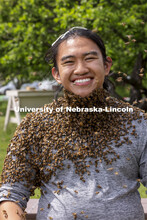 Bee beards in Judy Wu-Smart’s UNL Bee Lab. The lab took an afternoon away from bee keeping to have