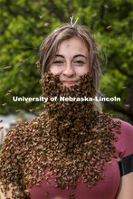 Bee beards in Judy Wu-Smart’s UNL Bee Lab. The lab took an afternoon away from bee keeping to have