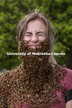 Bee beards in Judy Wu-Smart’s UNL Bee Lab. The lab took an afternoon away from bee keeping to have