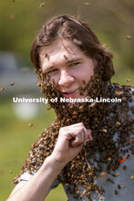 Bee beards in Judy Wu-Smart’s UNL Bee Lab. The lab took an afternoon away from bee keeping to have