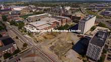 Aerial views of the construction on the new College of Engineering building,  Kiewit Hall. June 22, 