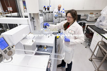 Research Technician Felicia Phares works in the Proteomics and Metabolomics lab in Beadle Hall. Nebr