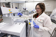Research Technician Felicia Phares works in the Proteomics and Metabolomics lab in Beadle Hall. Nebr