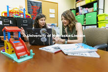 Lisa Knoche and McNair Scholar, Evelyn Estrada-Gonzalez are researching parent-child Interaction and