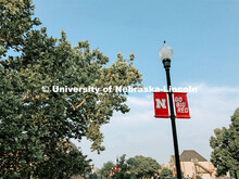 N banners on City Campus.  July 21, 2021. 